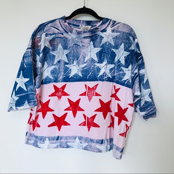 Red Pink and Blue Tee with Stars - Picture 4 of 10